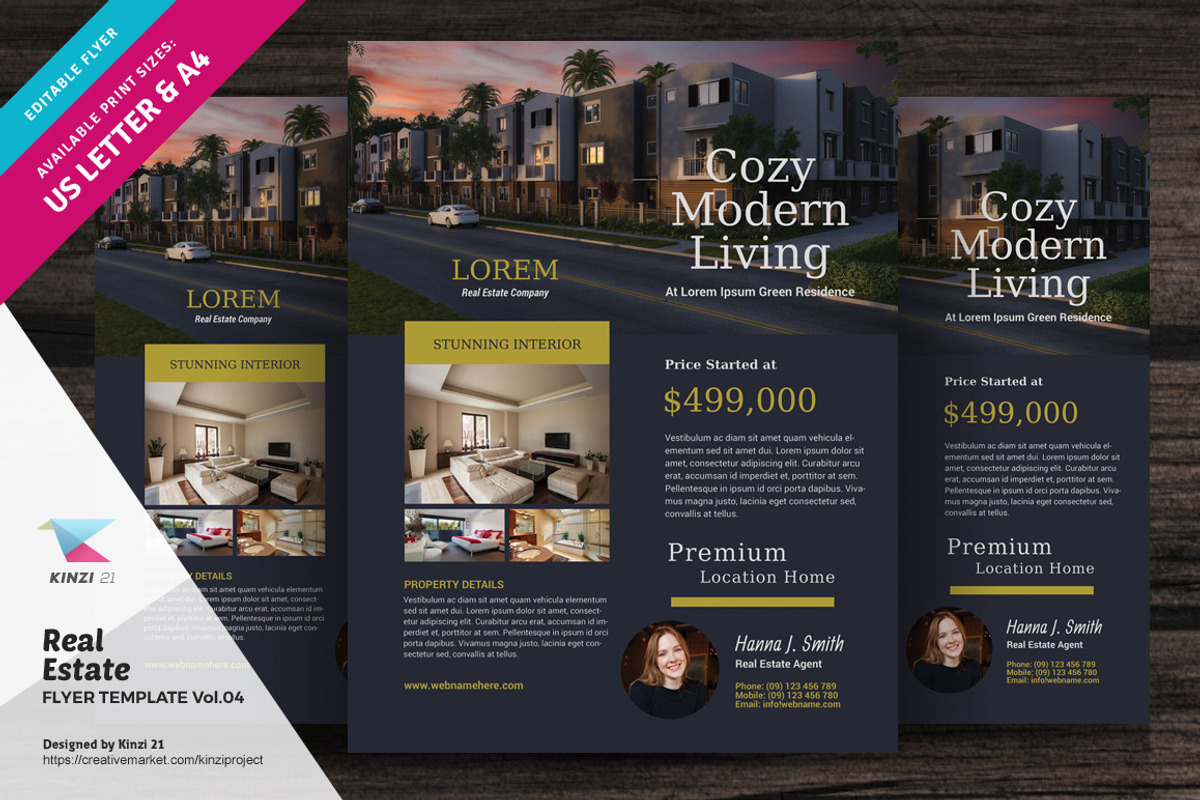 Real Estate Flyer Template Vol.04, a Flyer Template by kinzi21
