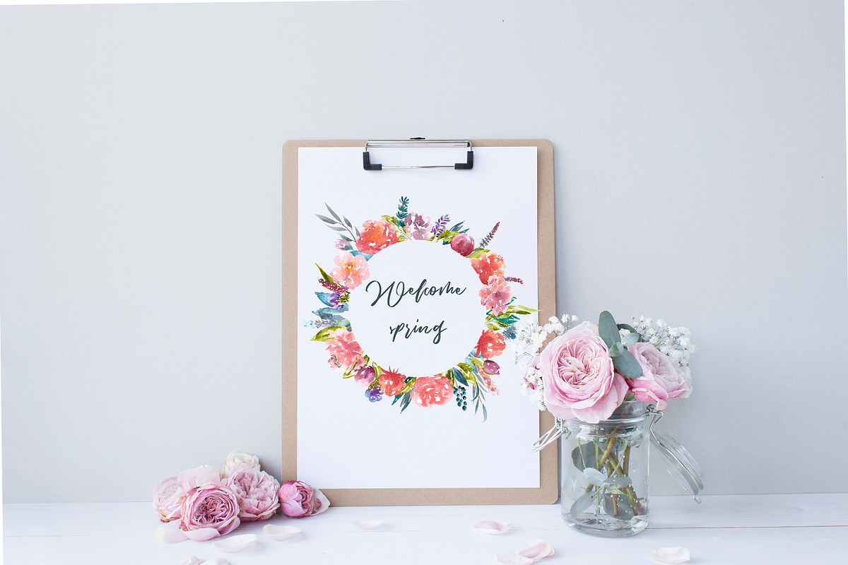 Rustic Watercolor Floral Set, an Illustration by Catherine Wheel (Photo 5 of 11)