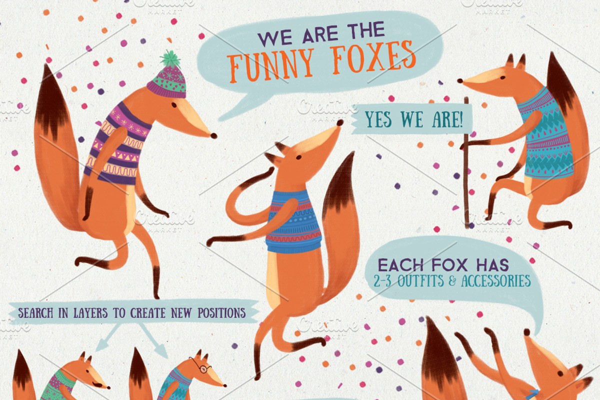 Christmas Illustration Creator/Foxes, an Animal Illustration by Stella's Graphic Supply (Photo 3 of 7)