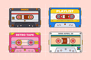 4 Retro Style Tapes, an Object Graphic by katyaskrn (Thumbnail 1 of 5)