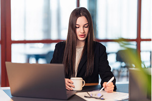 Coffee, emails, deadlines. A, a Business Photo by AD Stock Images