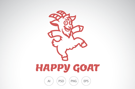 Happy Goat Logo Template