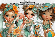 Whimsical Summer Beach Girls Clipart, a Seasonal Illustration by Rose Art (Thumbnail 1 of 4)