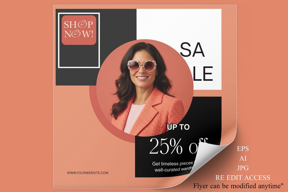 Coral Fashion Sale Flyer Pack, a Branding & Logo Template by Crox Studio | Digital (Photo 2 of 4)