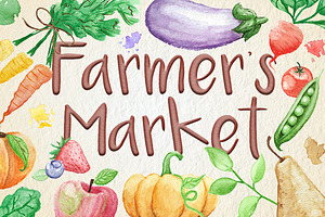 Watercolor Fruits & Veggies