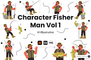 Character Fisher Man Vol 1 Doodle, a Person Illustration by SLAB! Design (Thumbnail 1 of 3)