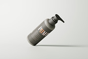 Greige Plastic Pump Bottle Mockups, a Packaging Mockup by MockupFree.Net (Thumbnail 9 of 9)