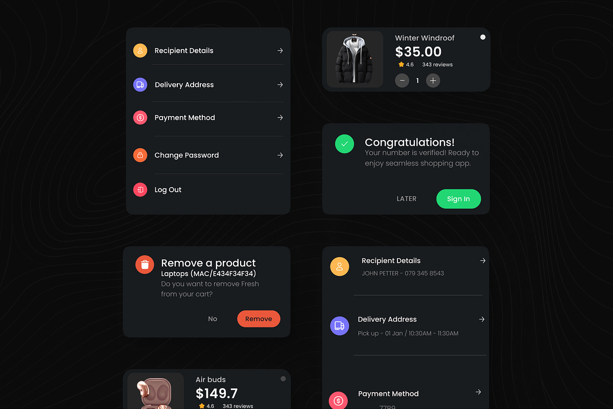 Modern Shopping Ecommerce App UI Kit, an UI Kit Template by aliakram (Photo 6 of 8)