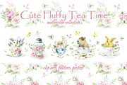 Cute Fluffy Tea Time, an Animal Illustration by Budogoshch (Thumbnail 1 of 15)