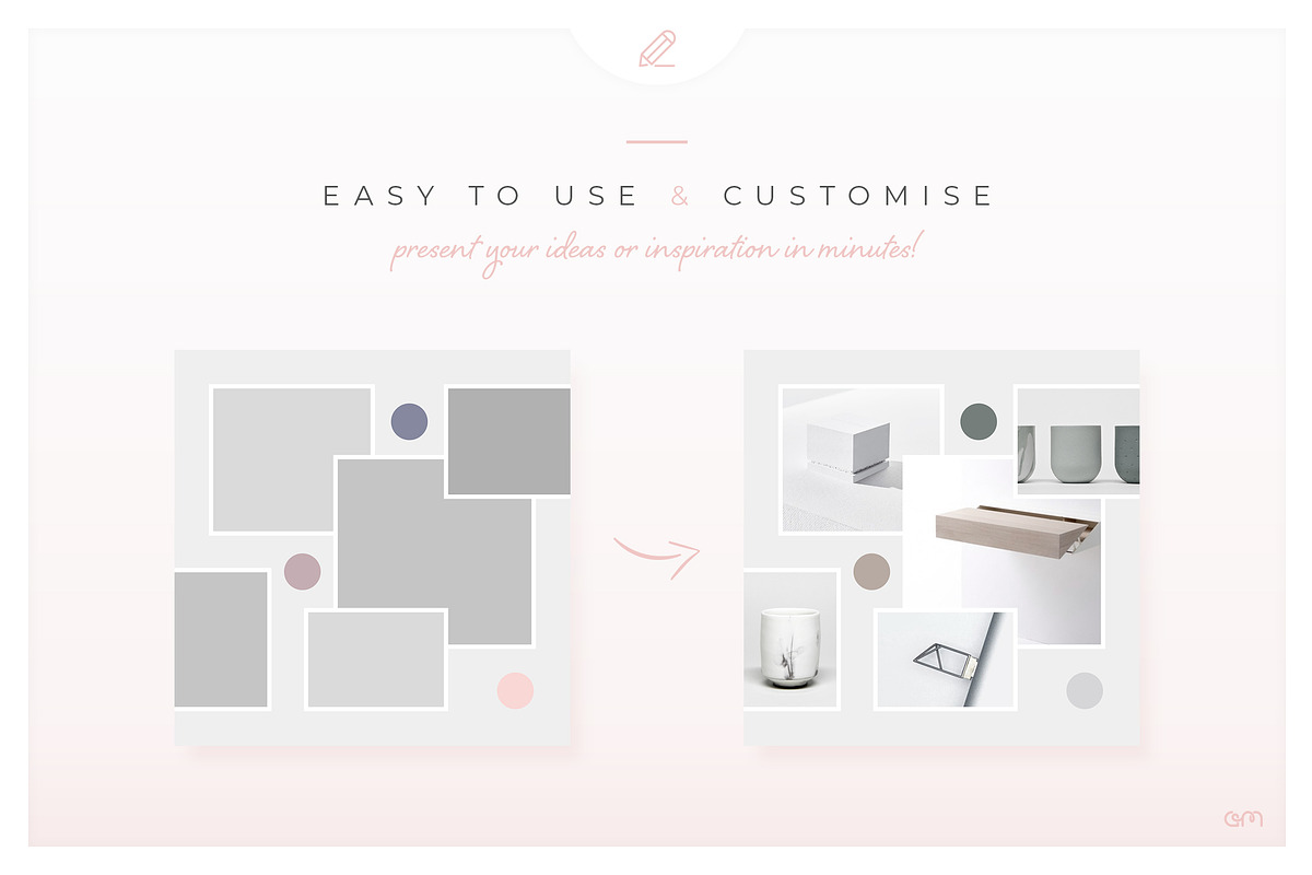 Oshie Mood Board Pack, a Social Media Template by AM Studio (Photo 3 of 6)