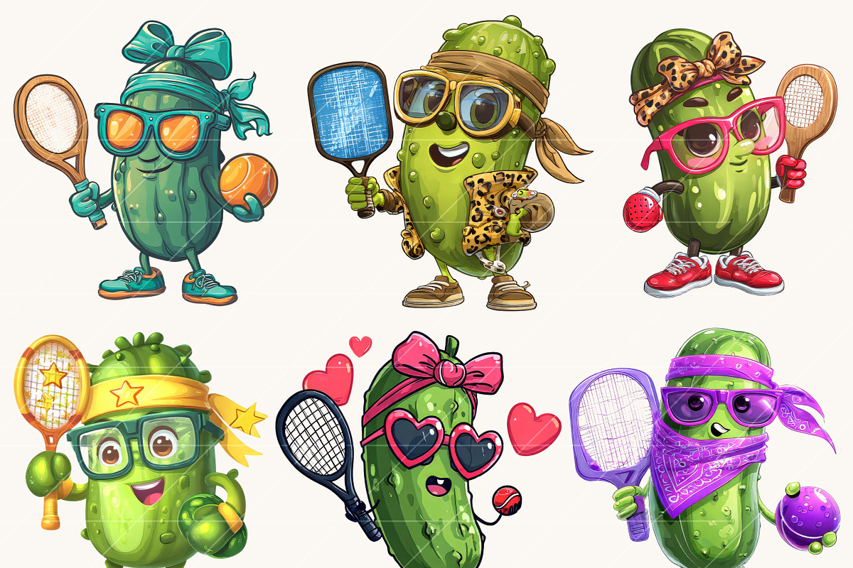 Funny Pickleball Clipart Bundle, an Animal Illustration by Design Scotch (Photo 5 of 8)