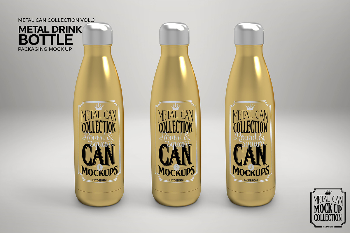 Metal Drink Bottle Mockup, a Product Mockup by INCDesign (Photo 4 of 10)