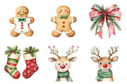 Cozy Watercolor Christmas Clipart, a Work Illustration by SinaCreation (Thumbnail 3 of 6)