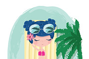 set with cartoon girls - cute girls, a Person Illustration by StudioLondon (Thumbnail 4 of 9)