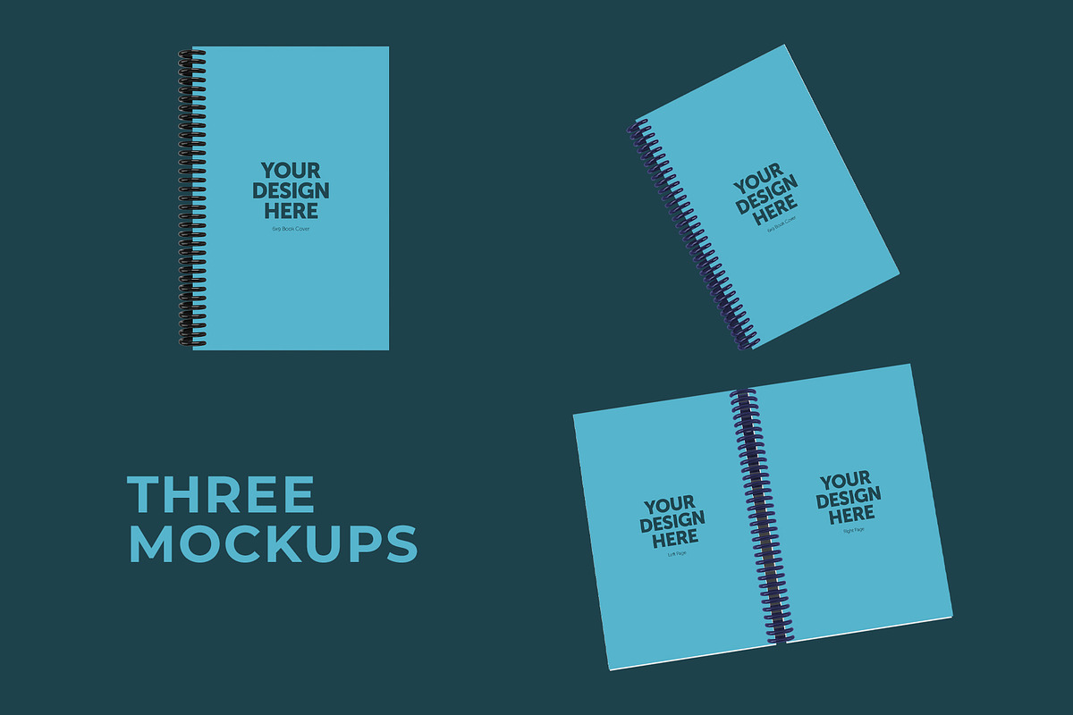 6x9 Spiral Bound Notebook Mockup, a Print Template by IFBdesign (Photo 6 of 7)