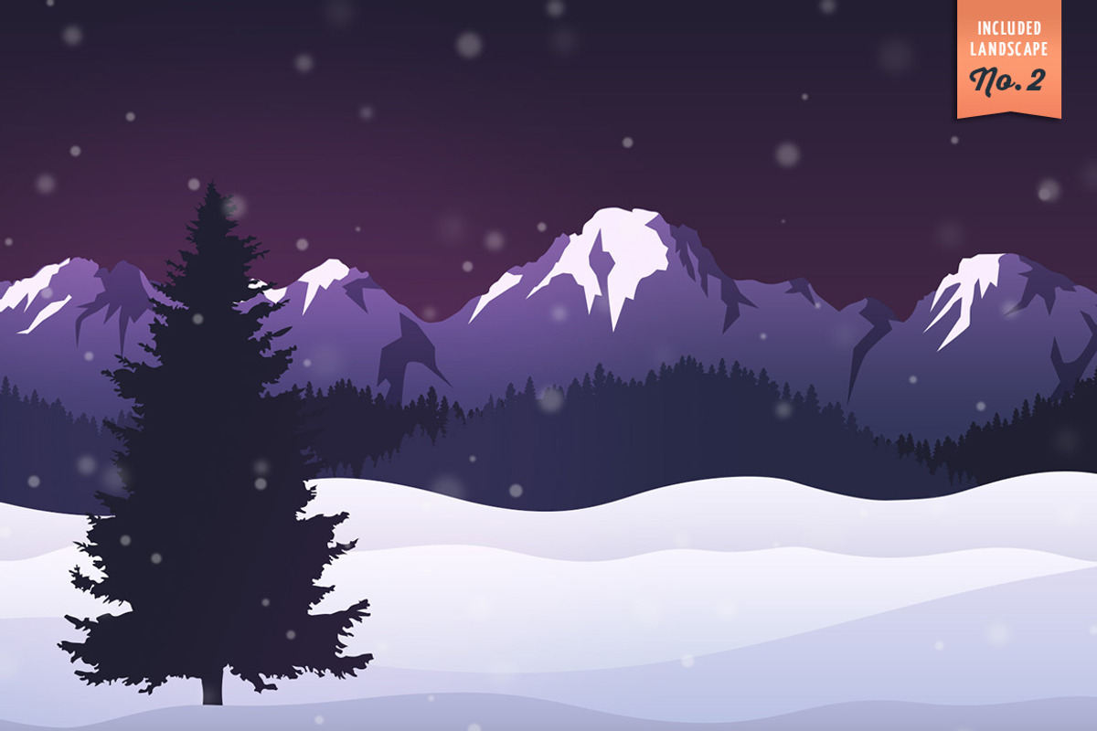 Winter Landscape Construction Set, an Animal Illustration by nordicworker (Photo 3 of 5)