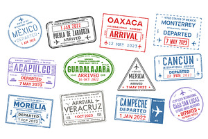 Passport travel stamps of visa, a Work Illustration by Buch&Bee