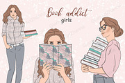 Book Addict Girls Сlipart, a Person Illustration by GlamArtZhanna (Thumbnail 1 of 4)