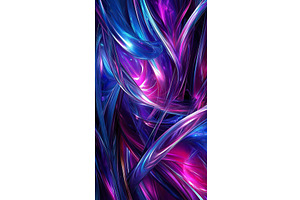 Vibrant abstract swirling blue and, an Illustration by Lermont51