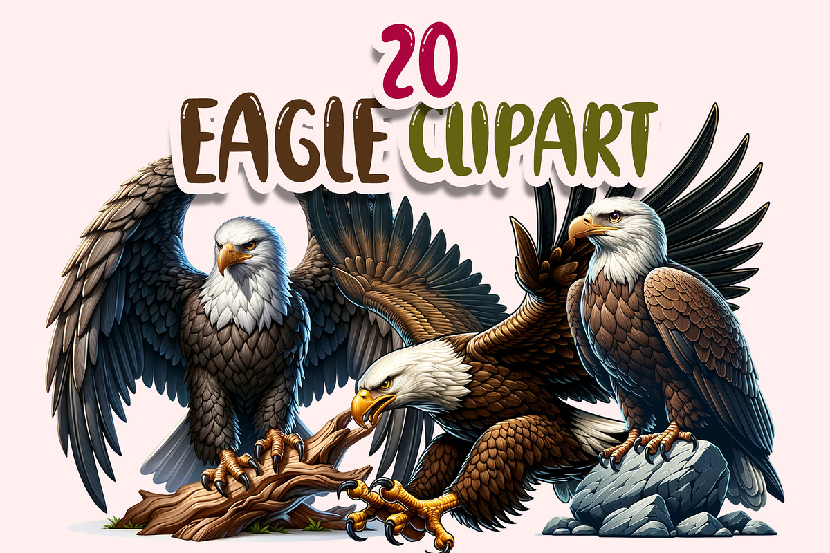 Eagle Clipart PNG Bundle, an Illustration by M9 Design (Photo 1 of 7)