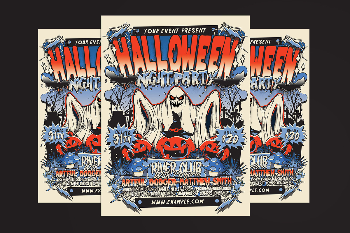 Halloween Night Party Flyer, a Flyer Template by Muhamad Iqbal hidayat (Photo 1 of 4)