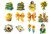 Watercolor Sunflower Summer Clipart, an Illustration by DreamArtGraphic (Thumbnail 2 of 4)