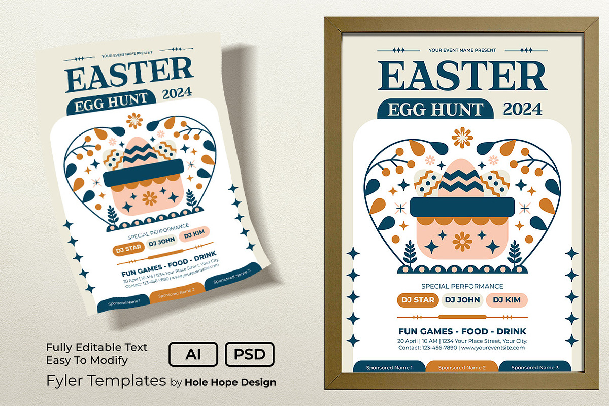 Easter Egg Hunt Flyer Template, a Flyer Template by Hole Hope Design (Photo 1 of 5)