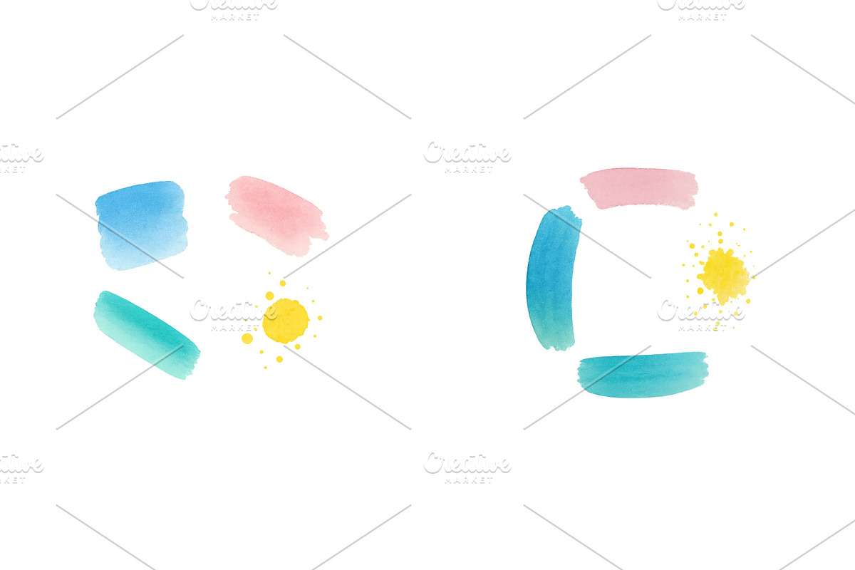 Colorful watercolor shapes and, an Illustration by ZinetroN