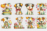 Quirky Valentine Day Dog Clipart, a Seasonal Illustration by Rose Art (Thumbnail 2 of 7)