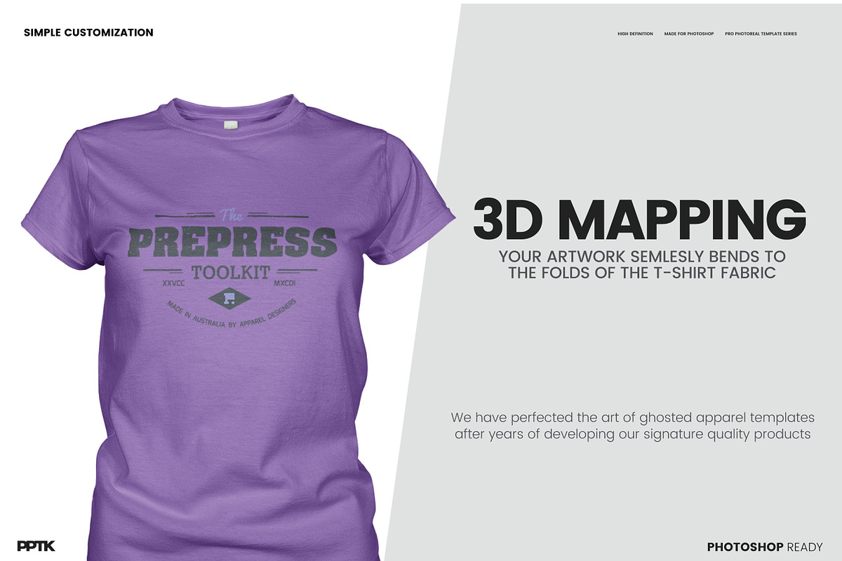 Women's Ghosted T-Shirt Mockup, a Shirt Mockup by PrePress Toolkit (Photo 7 of 7)