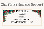 Watercolor Christmas Garland Borders, an Illustration by Designworld (Thumbnail 2 of 11)