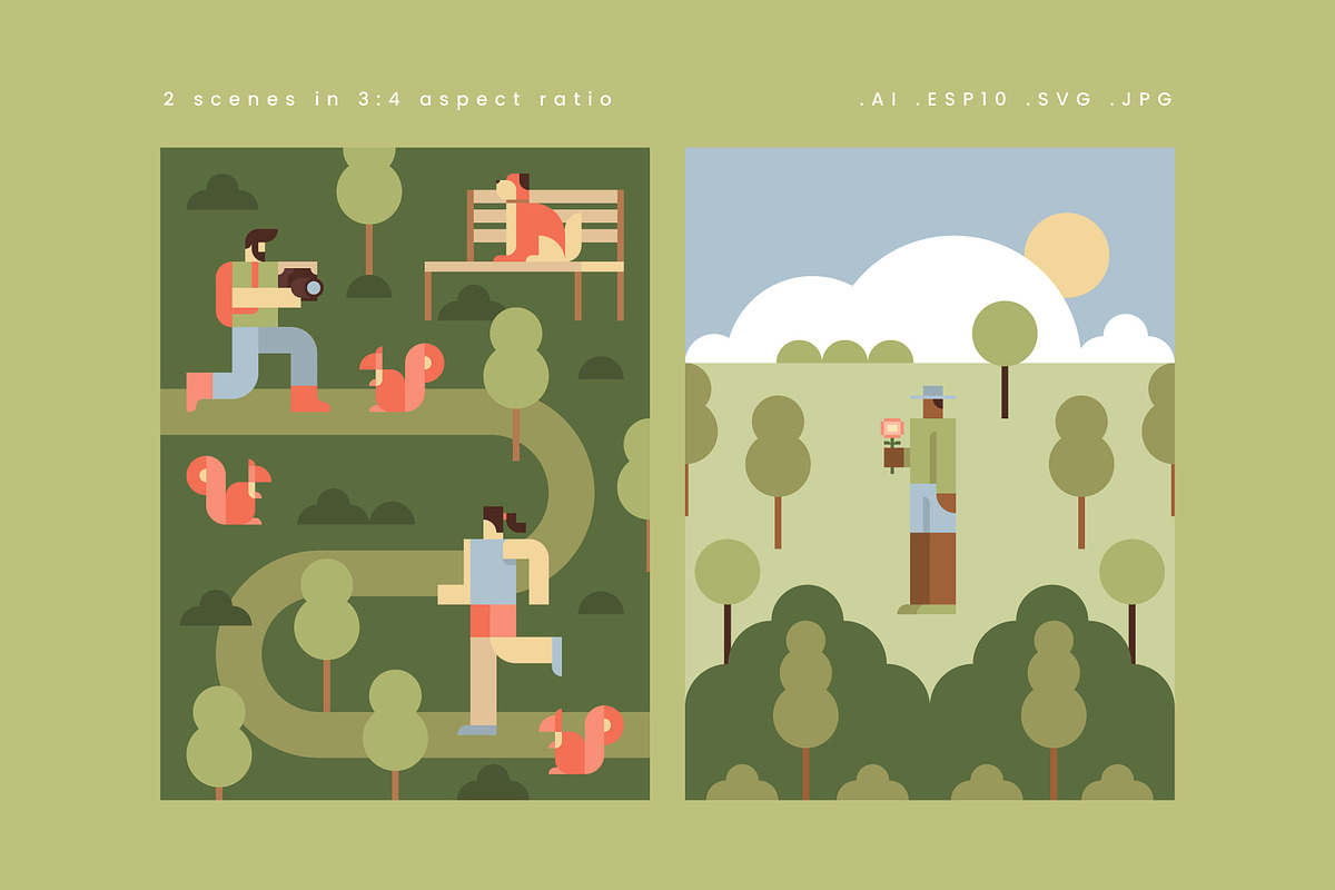 Geometric Life - Park Activities, a Person Illustration by Léo Alexandre (Photo 8 of 17)