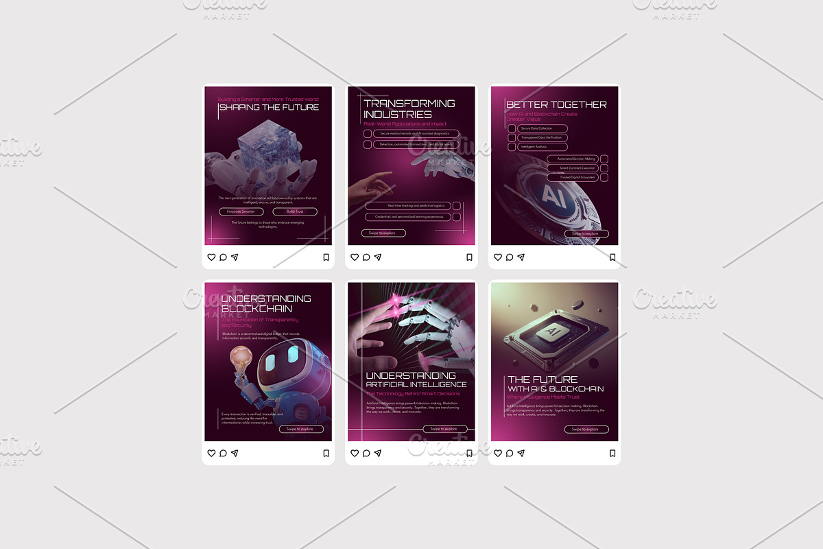 AI Blockchain - Instagram Post, a Social Media Template by Izdihaar_Studio (Photo 4 of 4)