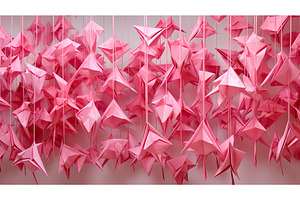 cranes pink ribbon banner ai, a Background Photo by pikepicture