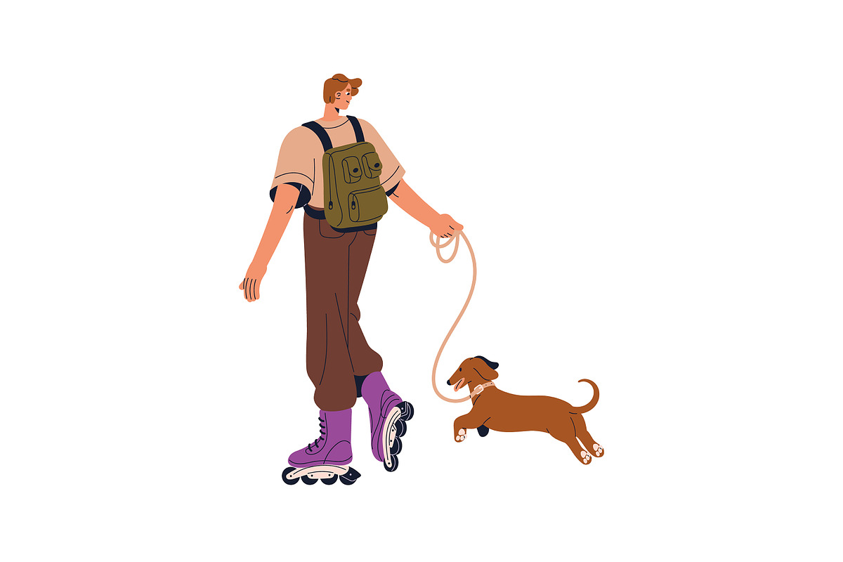 Happy people on roller skates set, a Person Illustration by PaperTrident (Photo 7 of 15)