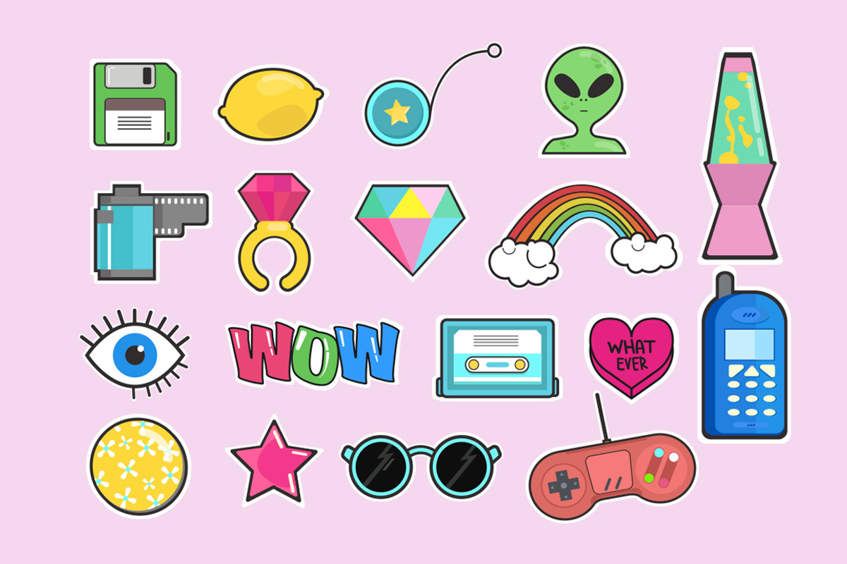 The 90's. Set patches + 6 pattern, a Decorative Illustration by BSVIT (Photo 3 of 5)
