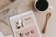 Feminine one-page website template, a Social Media Template by Valley Media Templates (Thumbnail 2 of 4)