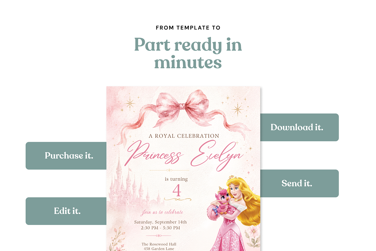 Princess birthday invitation, an Invitation Template by heynomi (Photo 17 of 19)