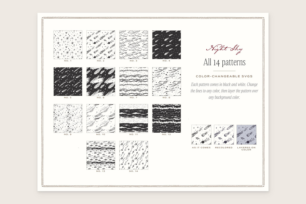 Night Sky Seamless Pattern Bundle, a Pattern Graphic by The October Creative (Photo 2 of 12)