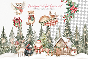 Christmas Wooodland Animals Clipart, an Animal Illustration by ClipArtCharm (Thumbnail 5 of 5)