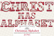 Knitted Christmas Alphabet Clipart, an Illustration by DreamCafeArt (Thumbnail 1 of 7)