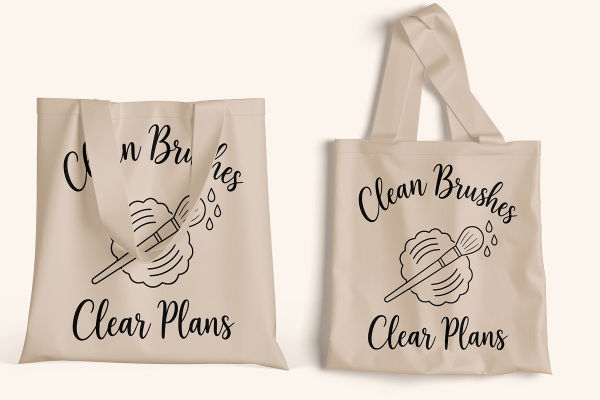 Makeup Brush Cleaning Quote Line Art, an Object Illustration by Ghagra (Photo 6 of 7)