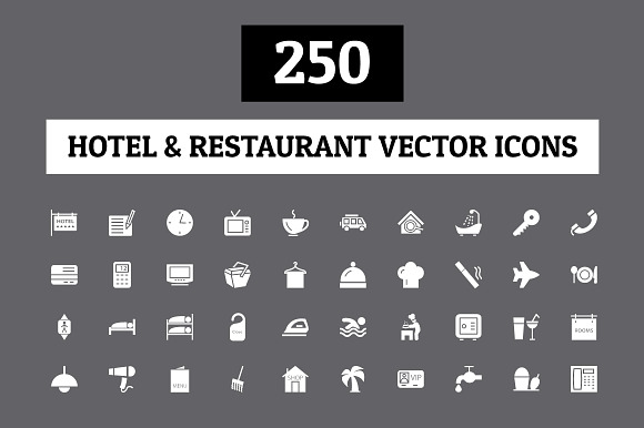 250 Hotel And Restaurant Vector Icon