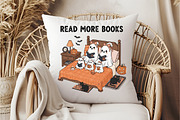Read More Books, Ghost with Bow & Bo, an Illustration by DreamCafeArt (Thumbnail 6 of 7)