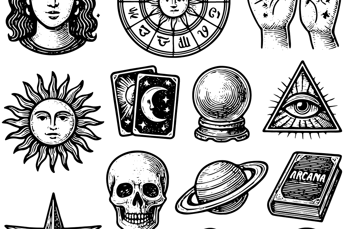 Mystical Tarot and Astrology Symbols, an Object Graphic by RT Studio (Photo 3 of 4)