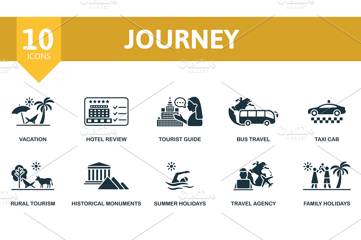 Journey icons set. Creative icons, a Transportation Illustration by Aimagenarium@gmail.com