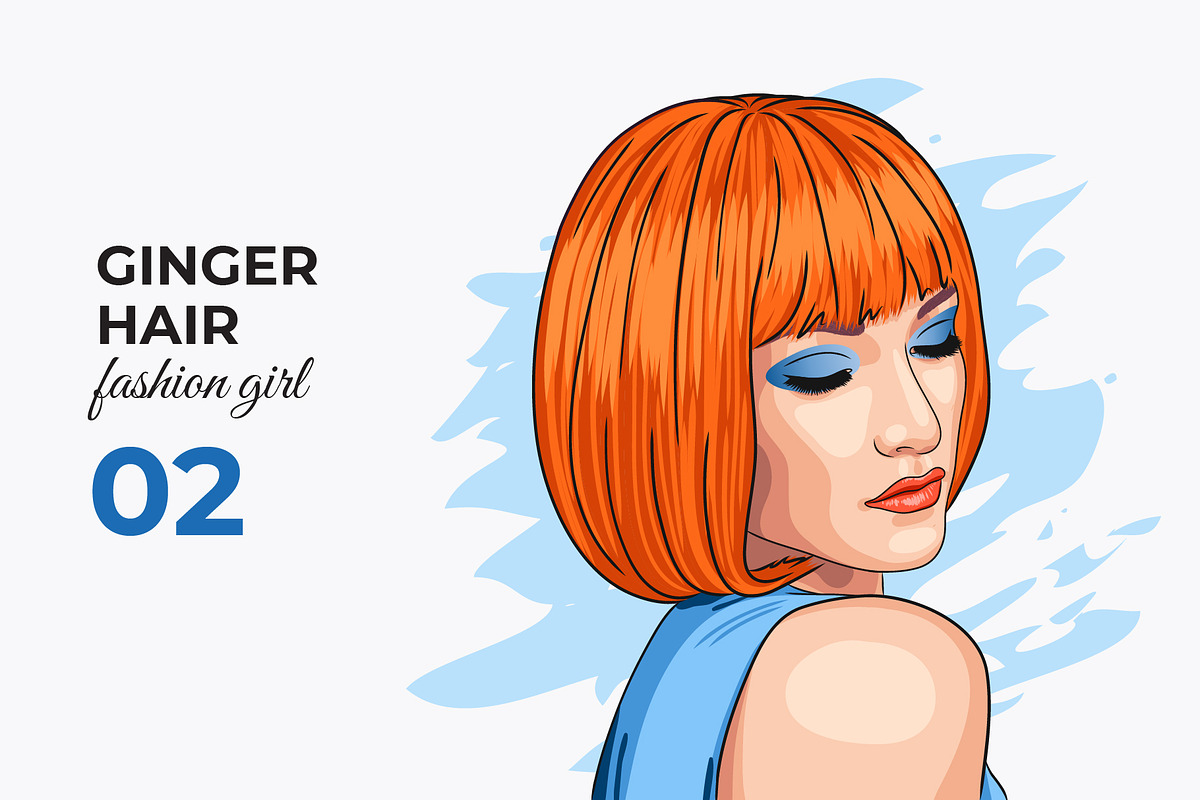 Vector Ginger Hair Girl, a Person Illustration by Iryna Denysova (Photo 3 of 4)