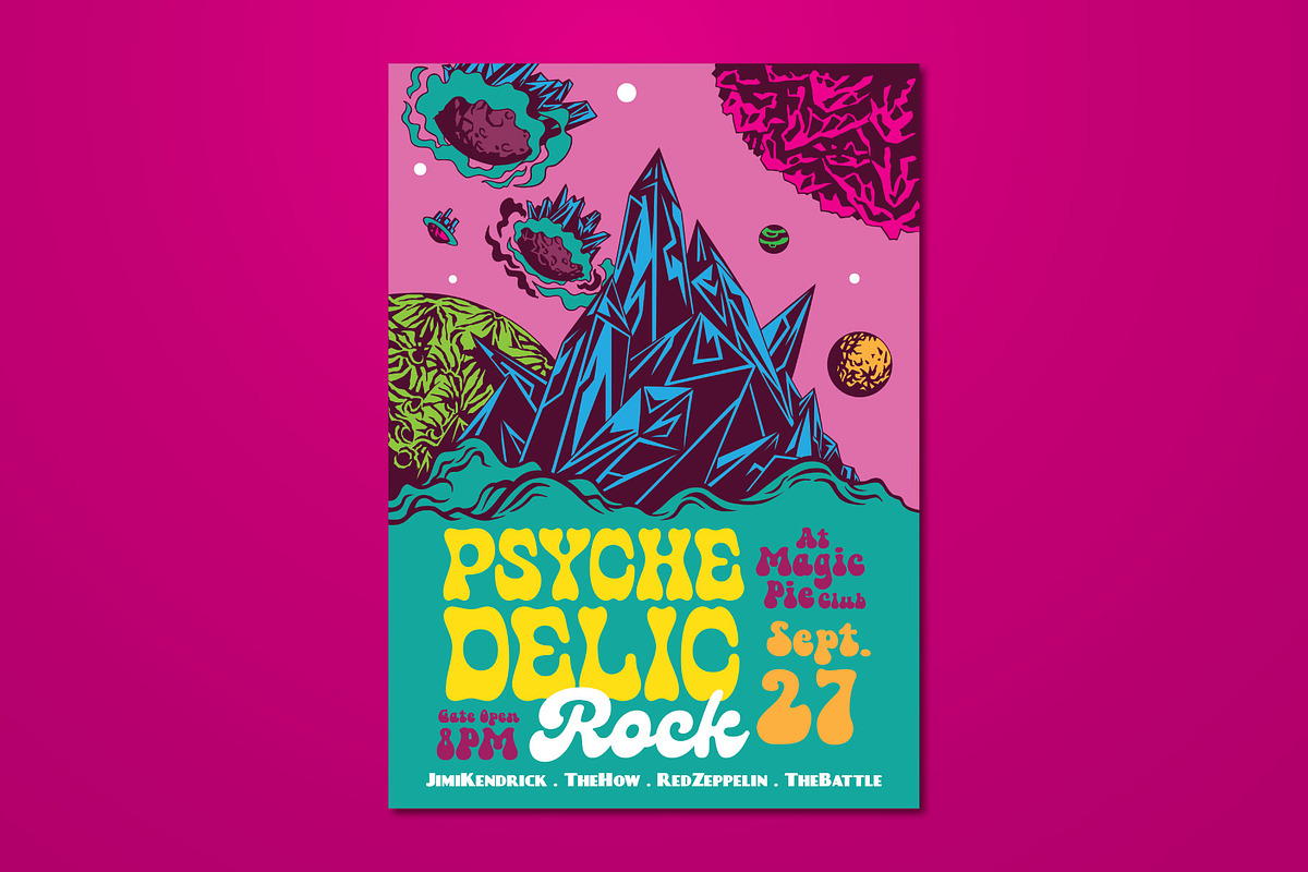 Space Psychedelic Hand Drawn Flyer, a Flyer Template by ashenterprise (Photo 1 of 5)