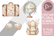 Vintage Floral Summer PNG, a Decorative Illustration by Artnoy (Thumbnail 12 of 18)