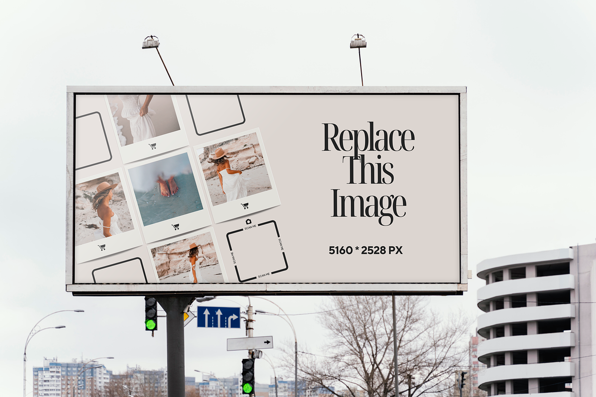 Street Display Billboard Mockup, an Advertising Mockup by GearShift (Photo 1 of 4)